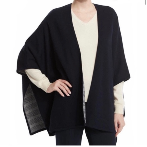 Tory Burch Sweaters - Tory Burch navy reversible poncho/ cape